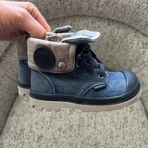 PALLADIUM Toddler 6 Baggy Zipper Navy Utility Boots